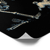 Funny Skeleton Chasing Mops Halloween Hund Mama Mo Poster (Ecke)
