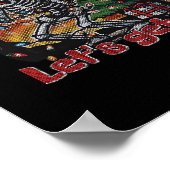 Funny Skeleton Christmas Let's Get Lit Classic Poster (Ecke)