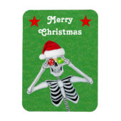 Funny Skeleton Christmas Ornamente Sterne Grün Magnet (Vertikal)