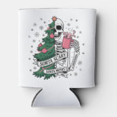 Funny Skeleton Christmas Sorta Merry Sorta Beängst Dosenkühler (Vorderseite)