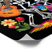 Funny Skeleton Cinco De Mayo Fiesta Mexican Festiv Poster (Ecke)