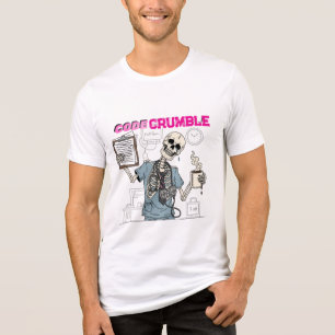 Funny Skeleton "Code Crumble" Med Nurse Spaß Gift Tri-Blend Shirt