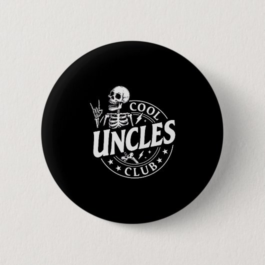 Funny Skeleton Cool Uncles Club New Uncle Men Button (Vorderseite)