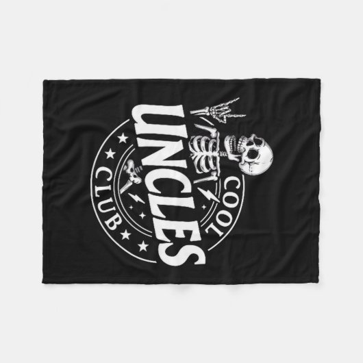 Funny Skeleton Cool Uncles Club New Uncle Men Fleecedecke (Vorderseite (Horizontal))