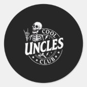 Funny Skeleton Cool Uncles Club New Uncle Men Runder Aufkleber (Vorderseite)
