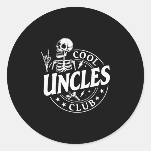 Funny Skeleton Cool Uncles Club New Uncle Men Runder Aufkleber (Vorderseite)