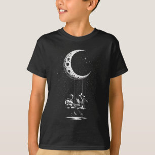 Funny Skeleton Couple Moon Playing Gitarre Hallowe T-Shirt