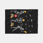 Funny Skeleton Dancing Construction Worker Costume Fleecedecke (Vorderseite (Horizontal))