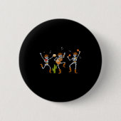 Funny Skeleton Dancing Cowboy Cowgirl Halloween Button (Vorderseite)