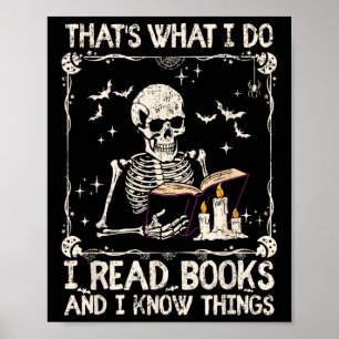 Funny Skeleton Das ist es, was ich Bücher lese und Poster