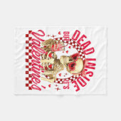 Funny Skeleton Dead Inside But It's Valentine's Da Fleecedecke (Vorderseite (Horizontal))