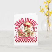 Funny Skeleton Dead Inside But It's Valentine's Da Karte (Gelbe Blume)