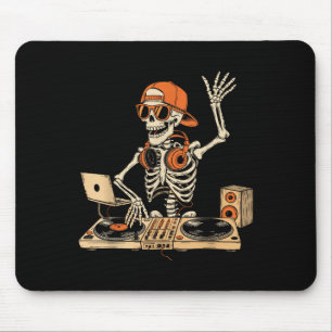 Funny Skeleton Dj Halloween Costume Music Lovers M Mousepad