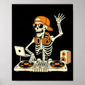 Funny Skeleton Dj Halloween Costume Music Lovers M Poster (Vorne)