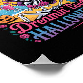 Funny Skeleton Dreamin' 'Bout Halloween Summerween Poster (Ecke)
