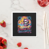 Funny Skeleton Dreamin' 'Bout Halloween Summerween Serviette (Beispiel)