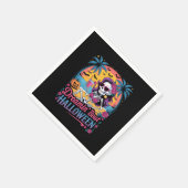 Funny Skeleton Dreamin' 'Bout Halloween Summerween Serviette (Ecke)