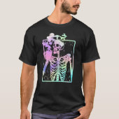 Funny Skeleton Drinking Coffee Caffeine Coffee B T-Shirt (Vorderseite)