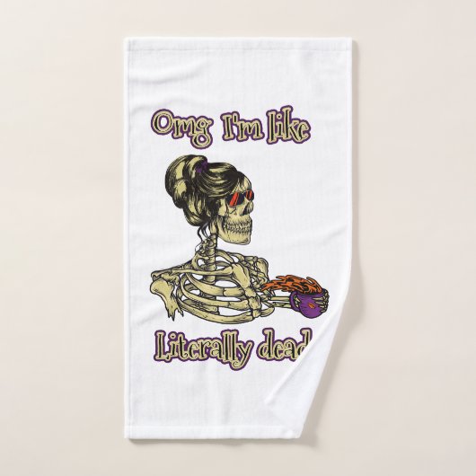 Funny Skeleton Drinking Ich bin buchstäblich tot K Badhandtuch Set (Handtuch)