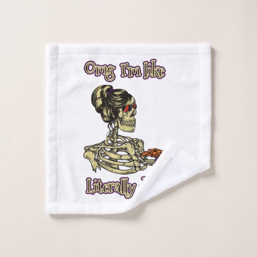 Funny Skeleton Drinking Ich bin buchstäblich tot K Badhandtuch Set (Waschlappen)