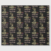 Funny Skeleton Drinking Ich bin buchstäblich tot K Geschenkpapier (Flach)