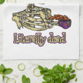 Funny Skeleton Drinking Ich bin buchstäblich tot K Geschirrtuch (Gefaltet)