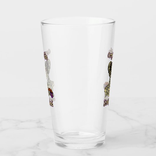 Funny Skeleton Drinking Ich bin buchstäblich tot K Glas (Rechts)