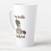 Funny Skeleton Drinking Ich bin buchstäblich tot K Milchtasse (Linke Ecke)