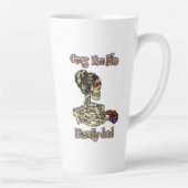 Funny Skeleton Drinking Ich bin buchstäblich tot K Milchtasse (Rechts)