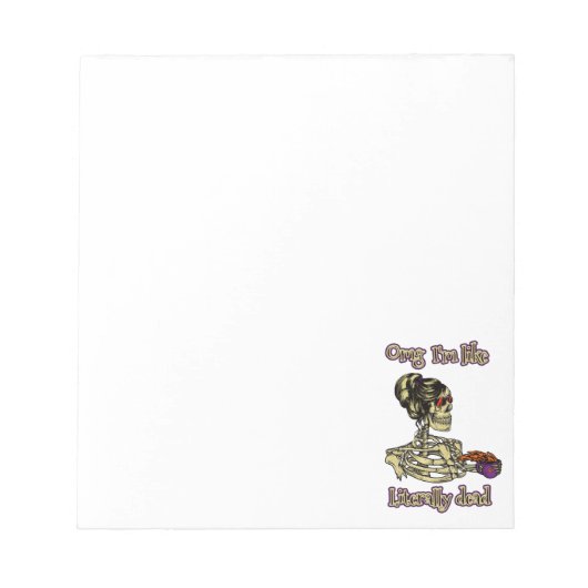 Funny Skeleton Drinking Ich bin buchstäblich tot K Notizblock (Vorderseite)