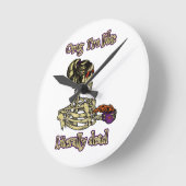 Funny Skeleton Drinking Ich bin buchstäblich tot K Runde Wanduhr (Winkel)