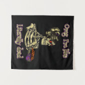 Funny Skeleton Drinking Ich bin buchstäblich tot K Wandteppich (Vorderseite (Horizontal))
