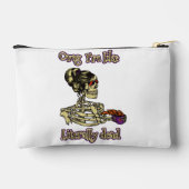 Funny Skeleton Drinking Ich bin buchstäblich tot K Zubehörtasche (Rückseite)