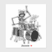 Funny Skeleton Drummer Musician Aufkleber (Blatt)