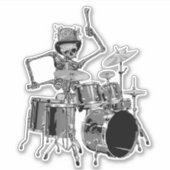 Funny Skeleton Drummer Musician Aufkleber (Vorderseite)