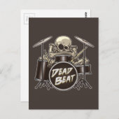 Funny Skeleton Drummer Postkarte (Vorne/Hinten)