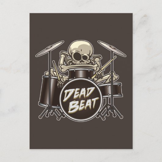 Funny Skeleton Drummer Postkarte (Vorderseite)
