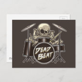 Funny Skeleton Drummer Postkarte (Vorne/Hinten)