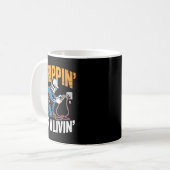 Funny Skeleton Electrician N For A Livin Long Slee Kaffeetasse (Vorderseite Links)