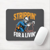 Funny Skeleton Electrician N For A Livin Long Slee Mousepad (Mit Mouse)