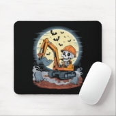 Funny Skeleton Fahrbagger Halloween Constru Mousepad (Mit Mouse)