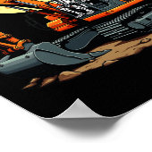 Funny Skeleton Fahrbagger Halloween Constru Poster (Ecke)