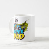 Funny Skeleton Fathers Day Super dad Kaffeetasse (Vorderseite Links)