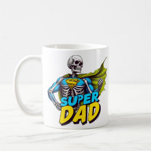 Funny Skeleton Fathers Day Super dad Kaffeetasse