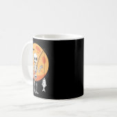 Funny Skeleton Fishing Lovers Moon Spooky Hallowee Kaffeetasse (Vorderseite Links)