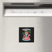 Funny Skeleton Flamingo Summerween Vibes Halloween Magnet (In Situ (Geschirrspüler))