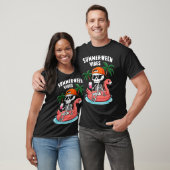 Funny Skeleton Flamingo Summerween Vibes Halloween T-Shirt (Unisex)