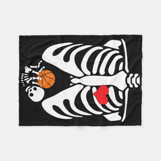 Funny Skeleton Fleecedecke (Vorderseite (Horizontal))