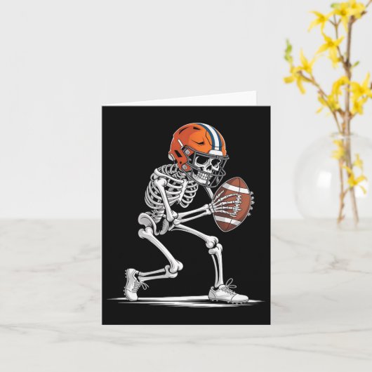 Funny Skeleton Football Halloween Kostümkasten Jun Karte (Gelbe Blume)