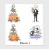Funny Skeleton For Halloween Aufkleber (Blatt)